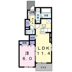 竹崎 徒歩6分 1階の物件間取画像